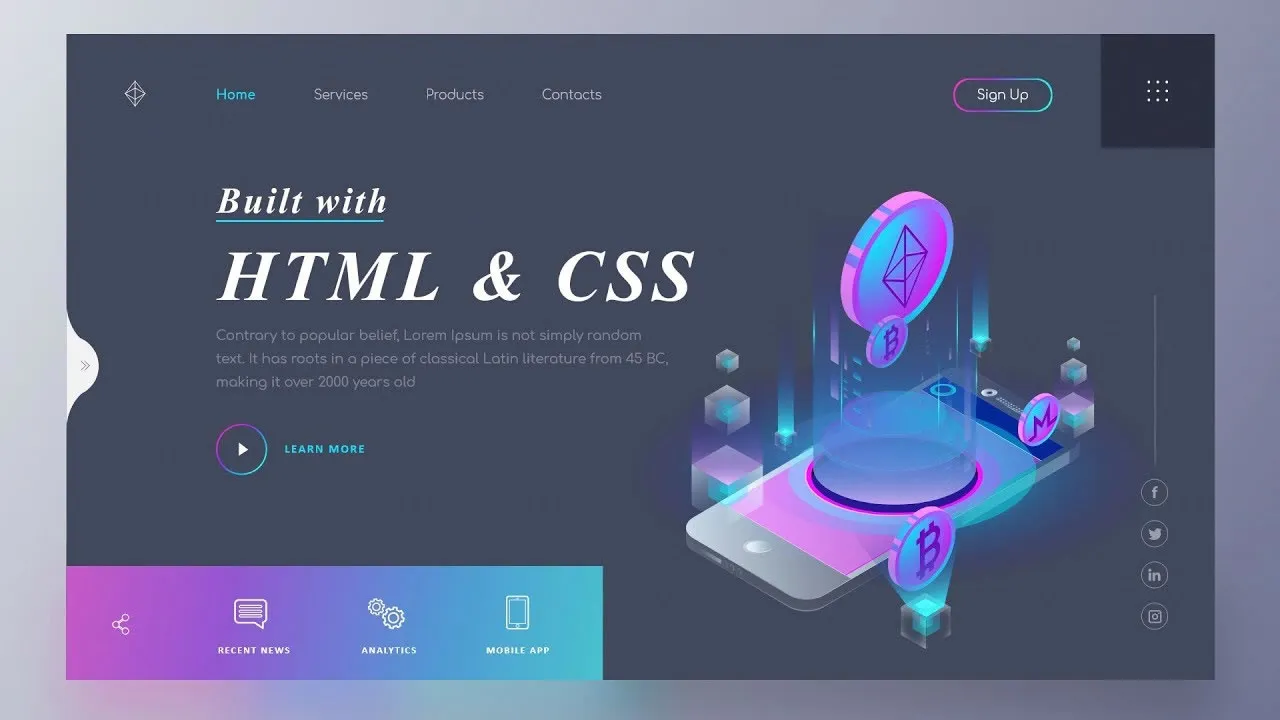 Create A Responsive Website Homepage With Html & Css