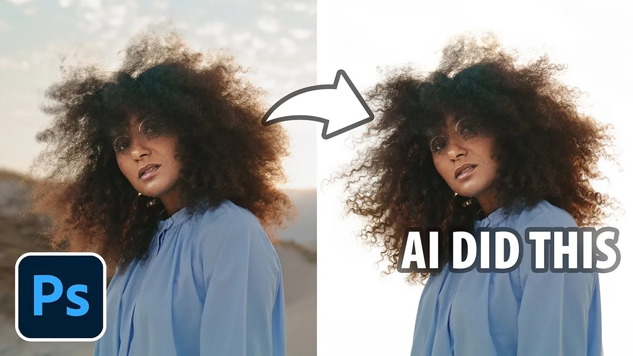 AI Does IMPOSSIBLE Hair Selection in Photoshop!