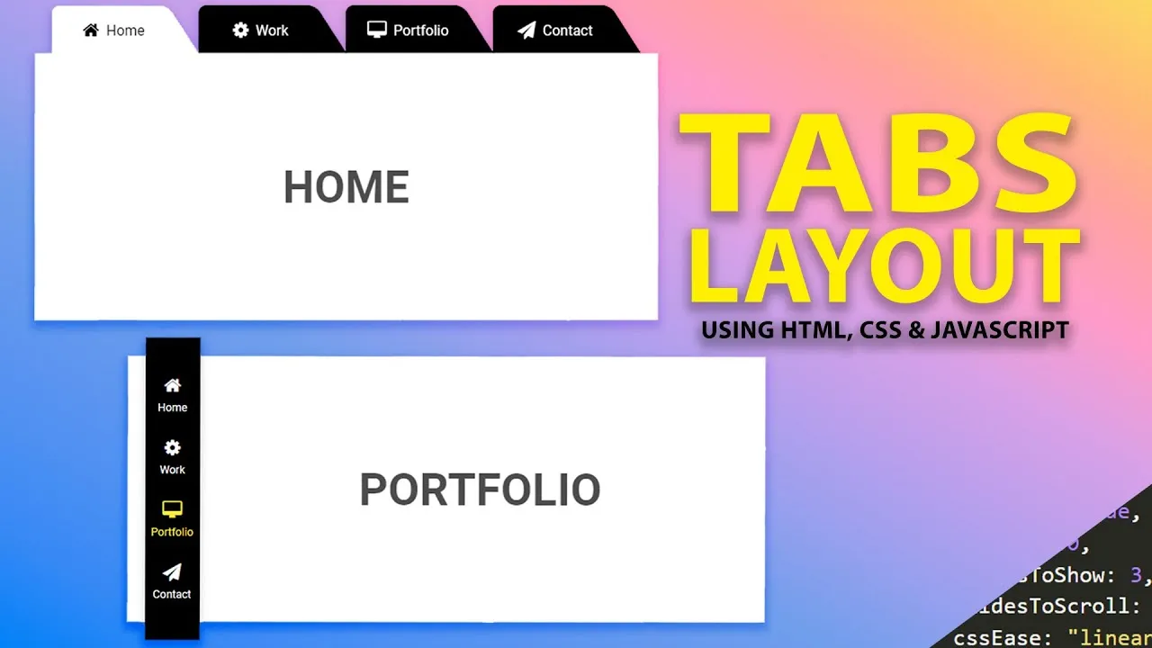 Create Animated Vertical Tabs with HTML, CSS, and JavaScript