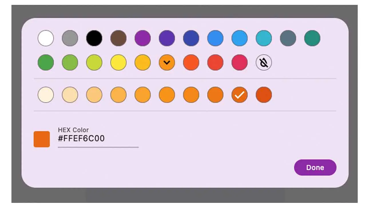 A Versatile Color Selection Widget with Material, White, Black