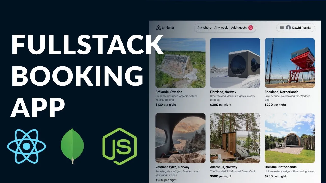Build a Fullstack Booking App with MERN (MongoDB, Express, React, Node)