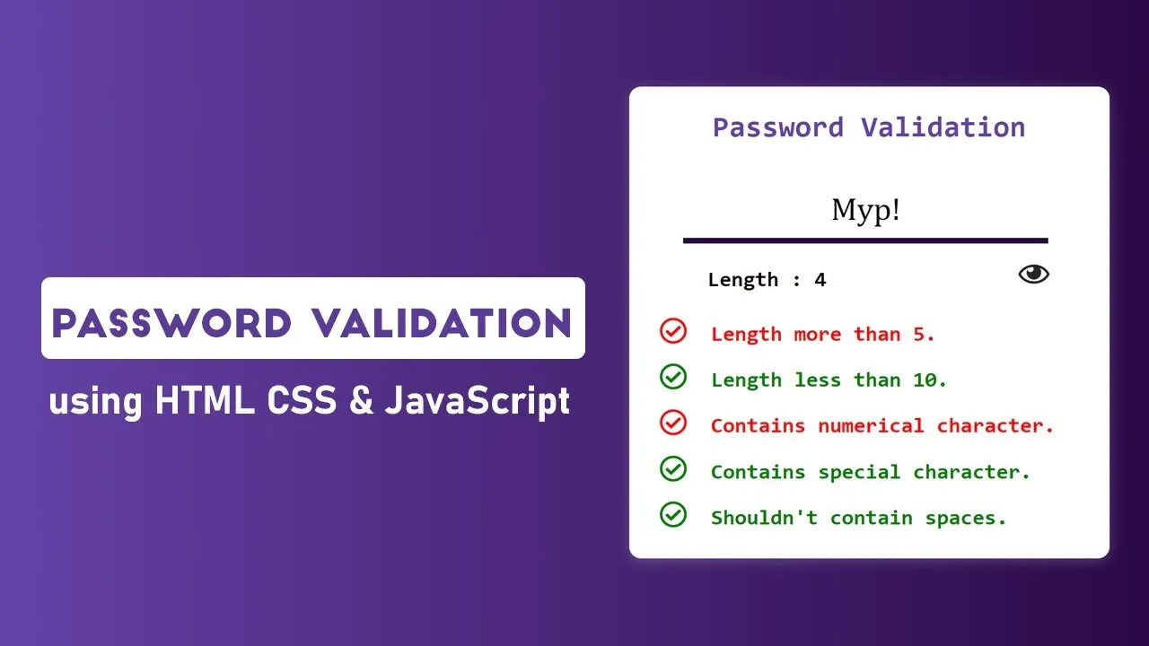 Build A Secure Password Validation Form With HTML, CSS & JavaScript