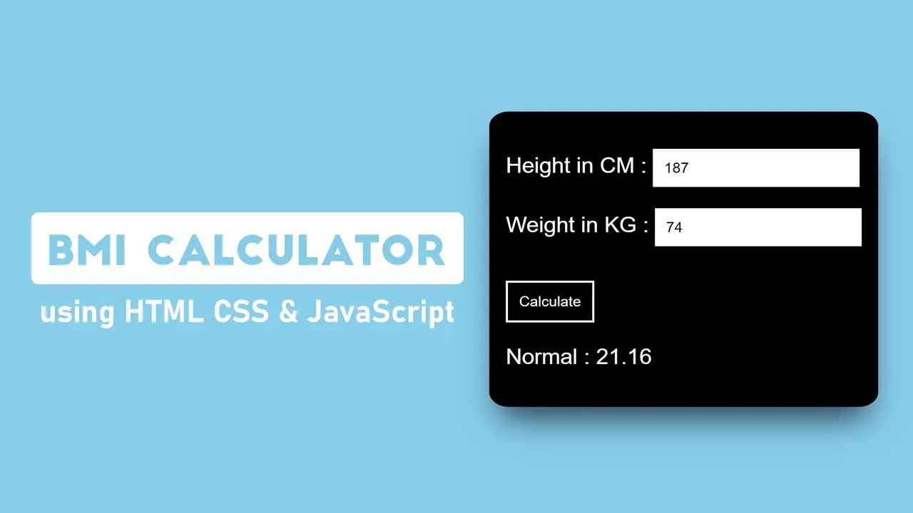 Calculate Your BMI with HTML, CSS & JavaScript