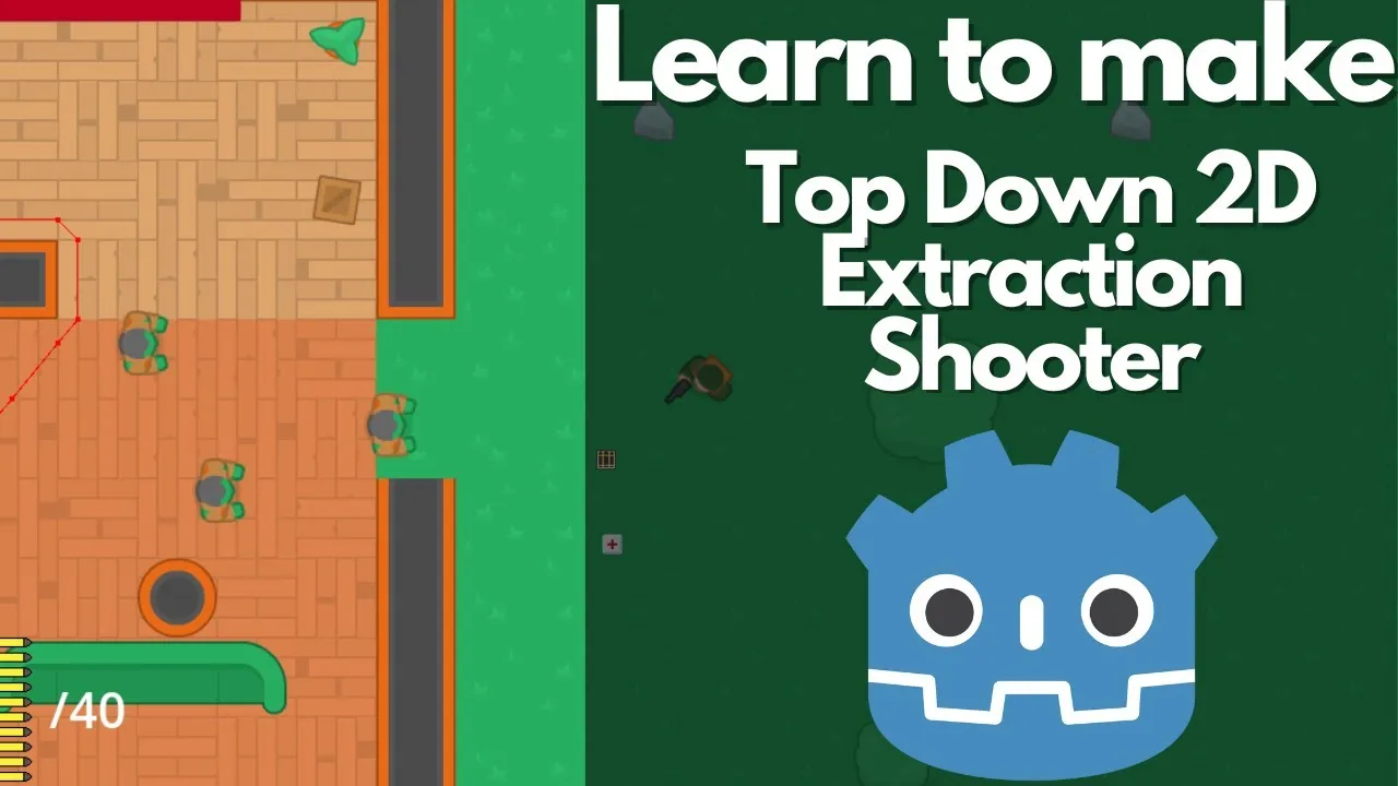 Learn how to create a top-down extraction shooter 2D game in Godot 4