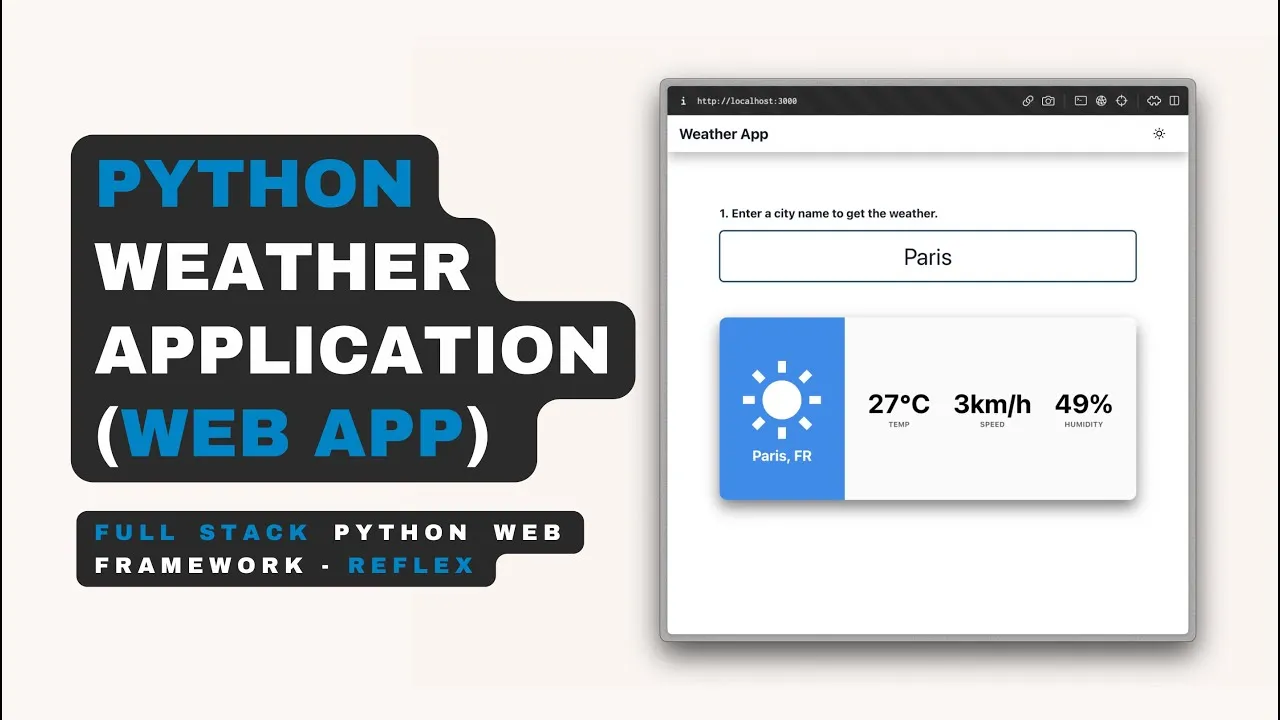 Build A Weather Application Using Reflex And Python