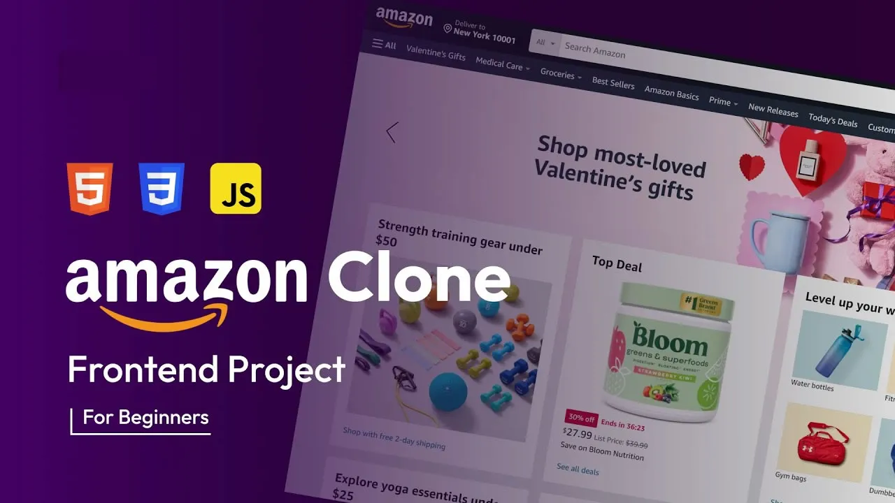 How To Create Amazon Clone With HTML, CSS And JavaScript