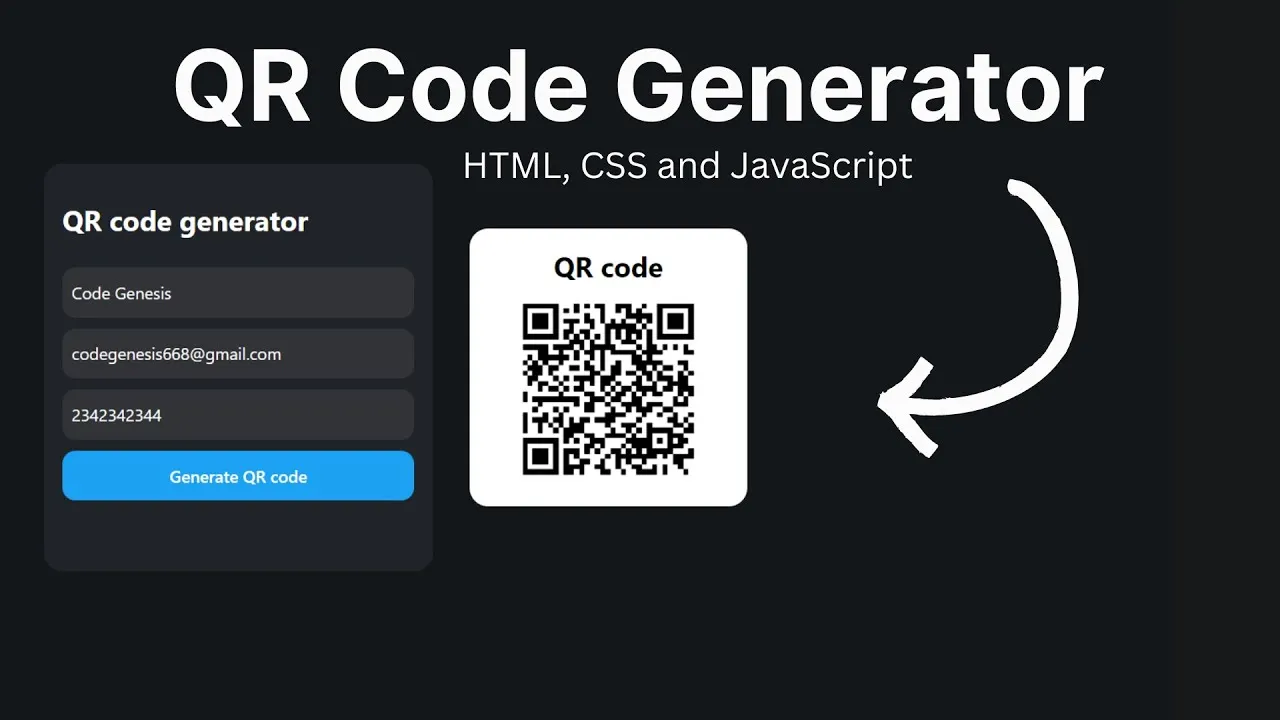  QR Code Generator using HTML, CSS and JavaScript