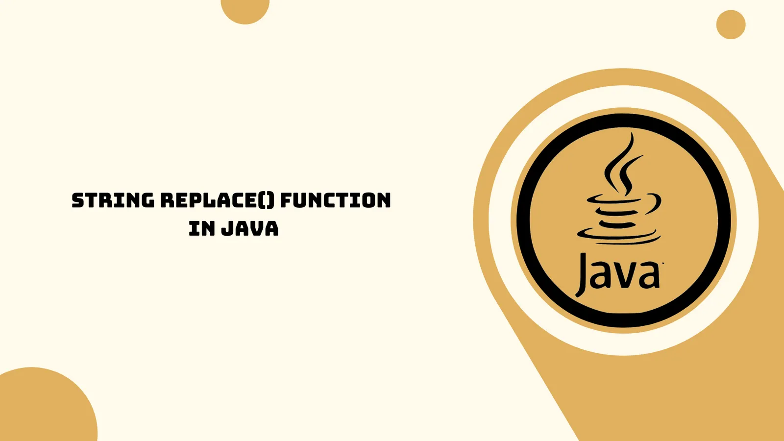 Java String replace() Example | String replace() Function In Java
