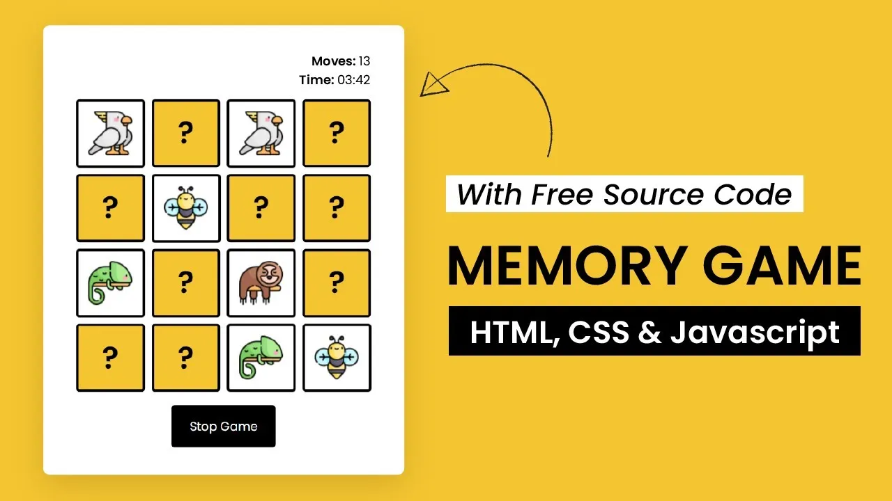 Memory Game using JavaScript and HTML, CSS