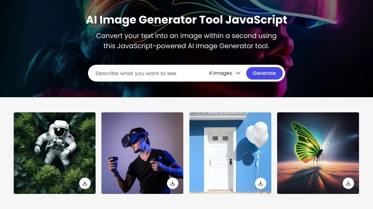 Build An AI Image Generation Website in HTML CSS and JavaScript 