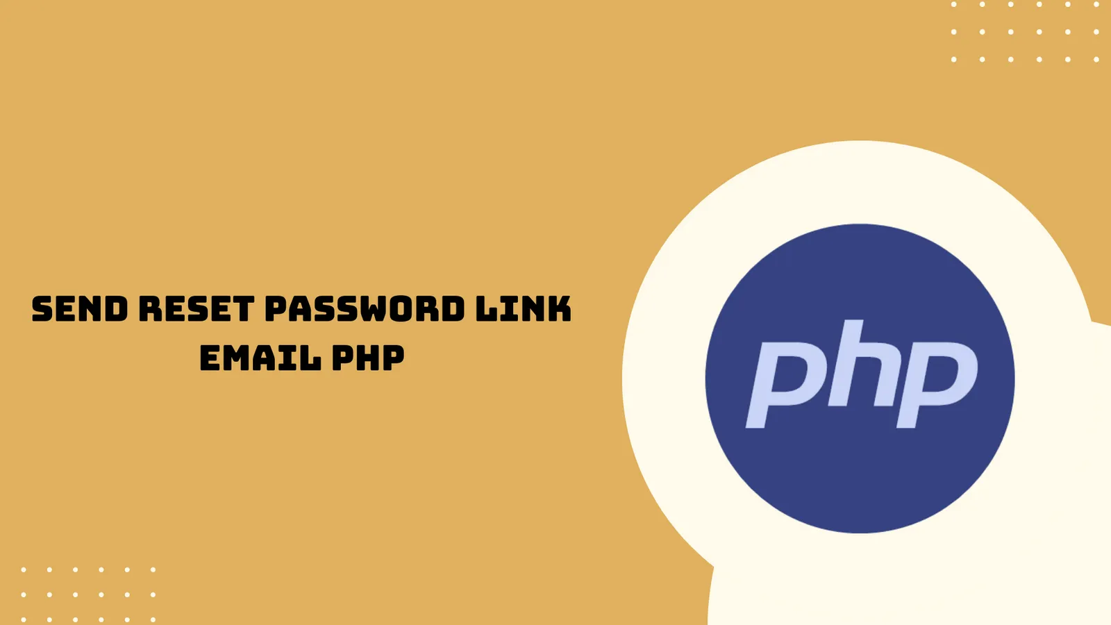 Php Send Reset Password Link Email