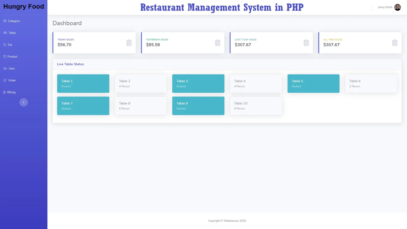 PHP Mysql based Restaurant Management System with Source Code