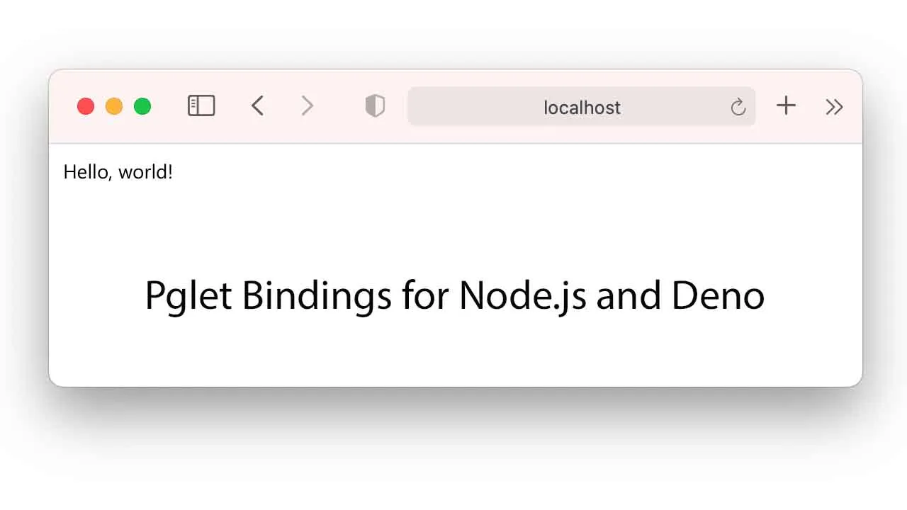 Pglet Bindings for Node.js and Deno