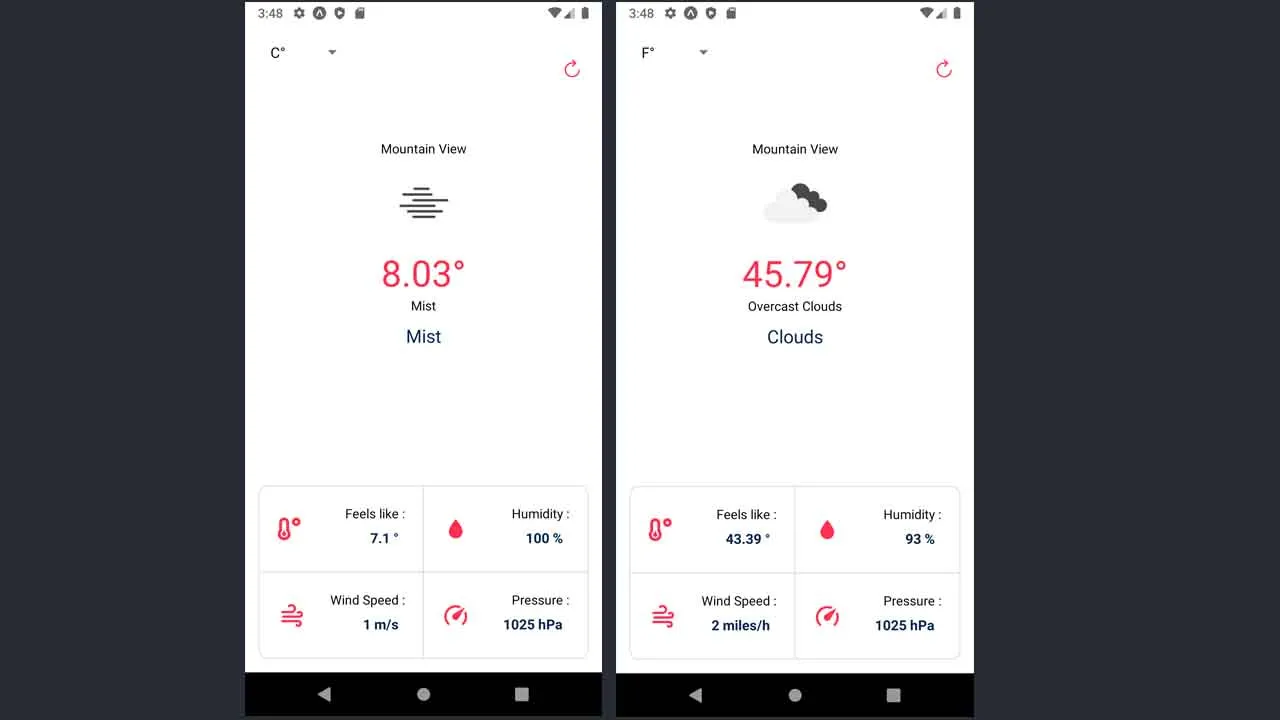 Weather App using React Native and Open Weather Map Api
