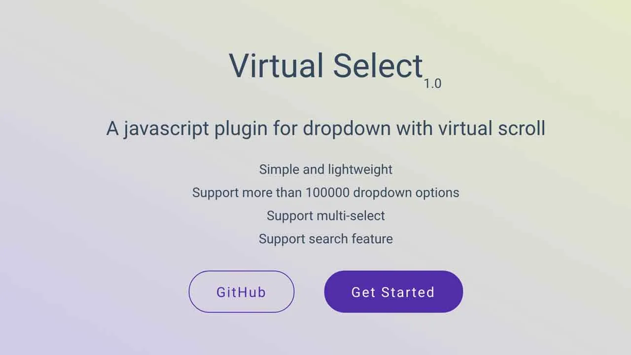 A Javascript Plugin for Dropdown with Virtual Scroll