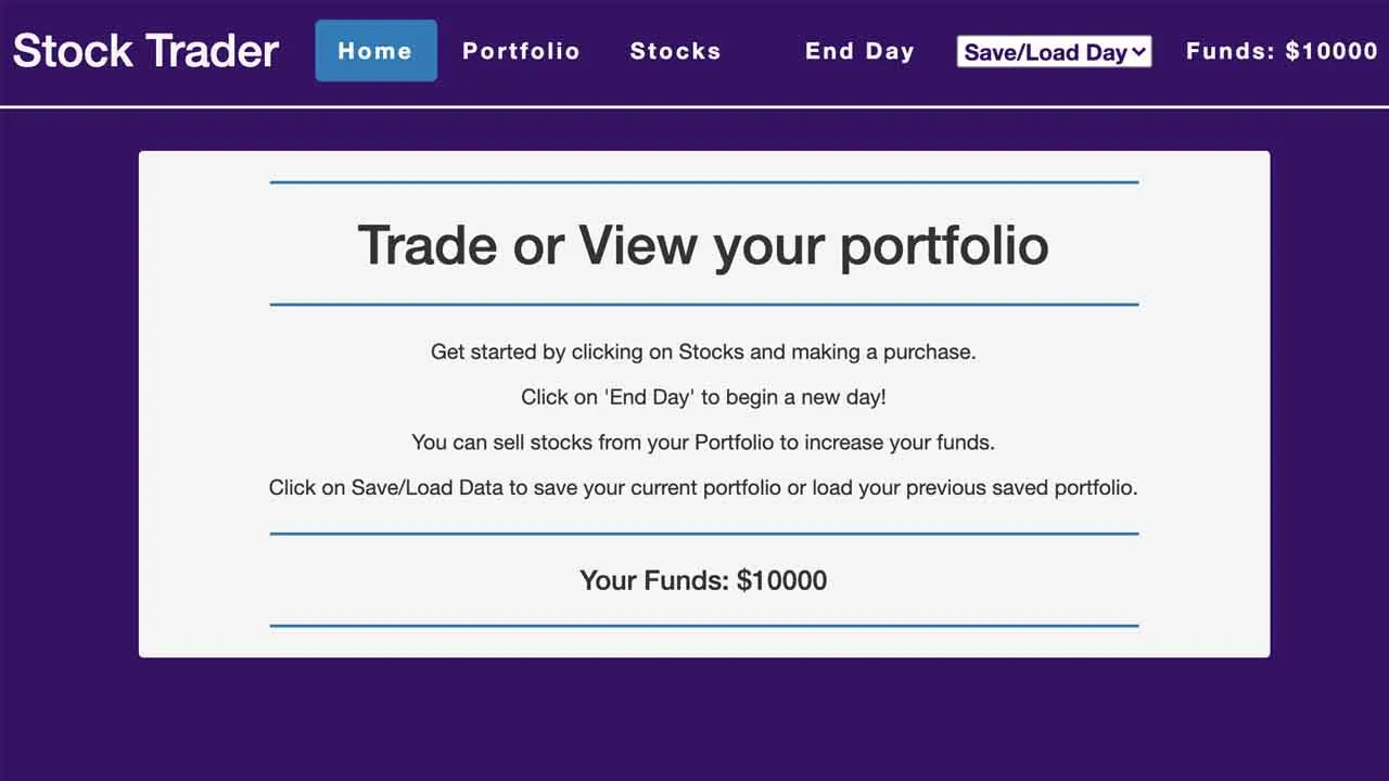 Stock Trader App Created As Final Project for VueJS The Complete Guide