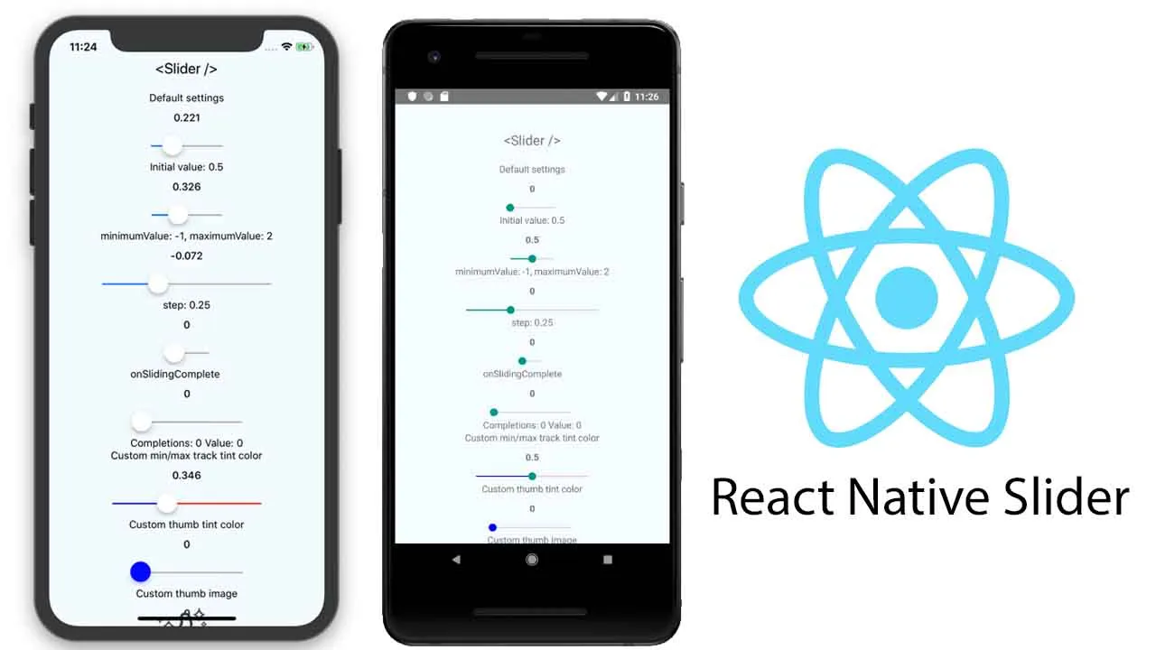 React Native Component Used to Select A Single Value From A Range of Values