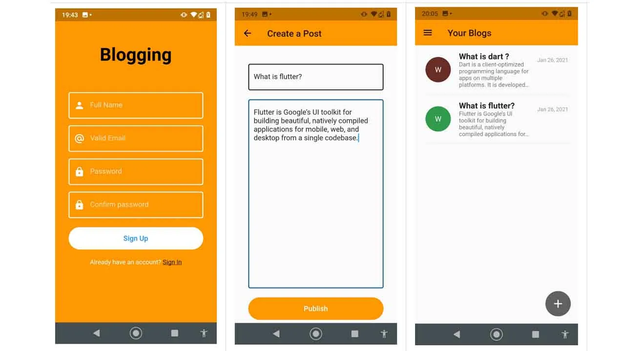 A Blogging App Made by Flutter