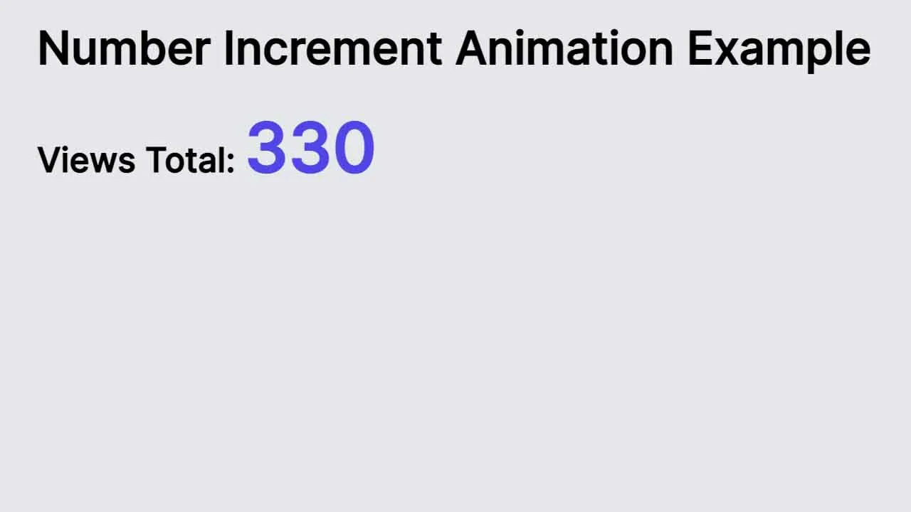 Minimal Number Increment Animation In JavaScript