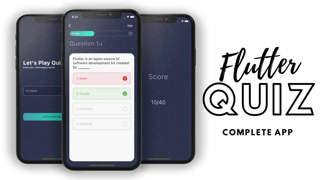 Quiz App by using Flutter