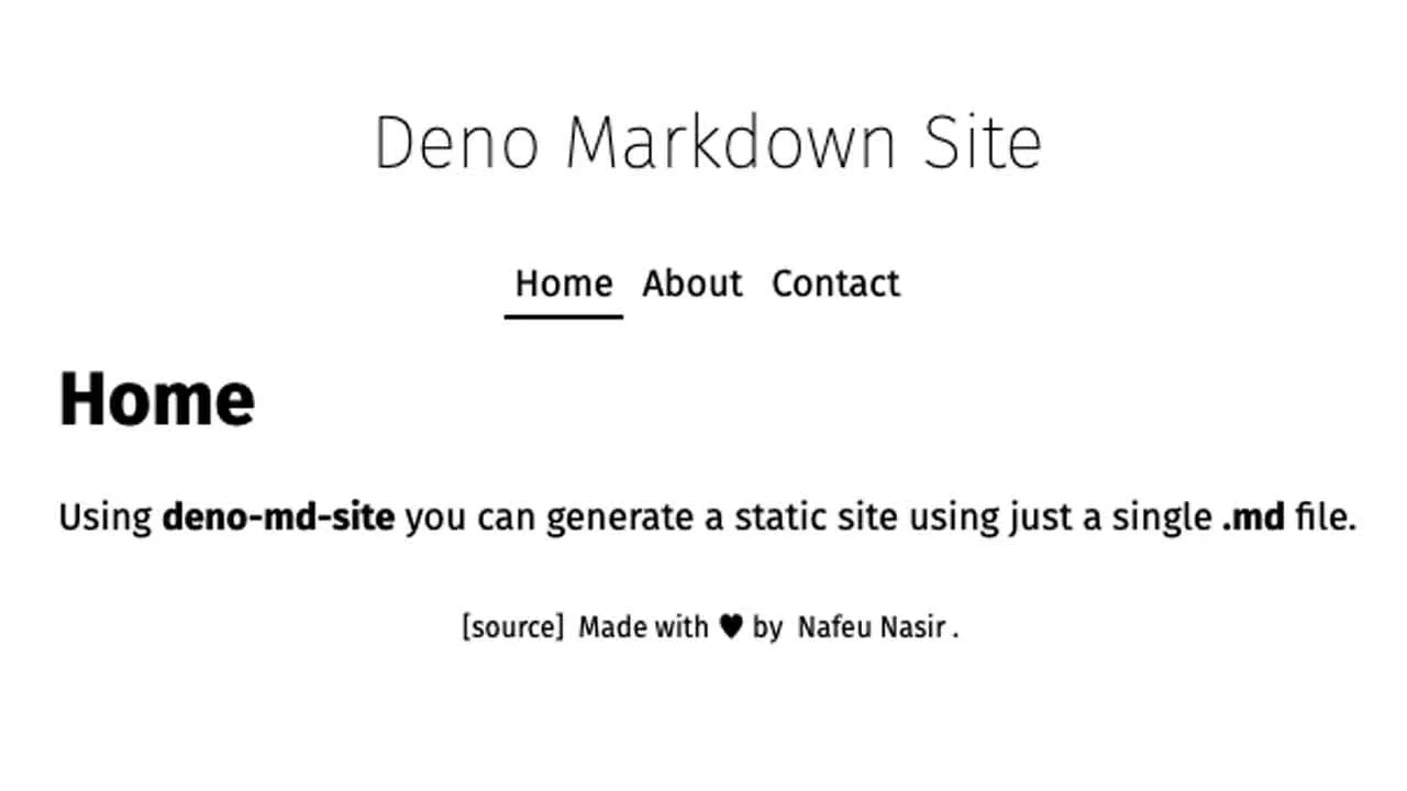 An Example Static Site Generator Built with Deno