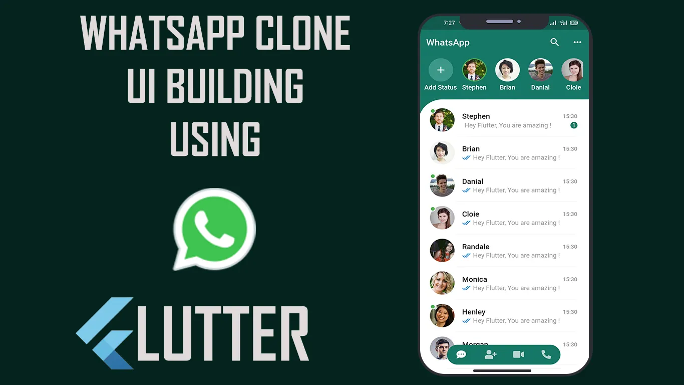 Building Flutter WhatsApp Clone UI from Scratch | Flutter | UI | Android Development