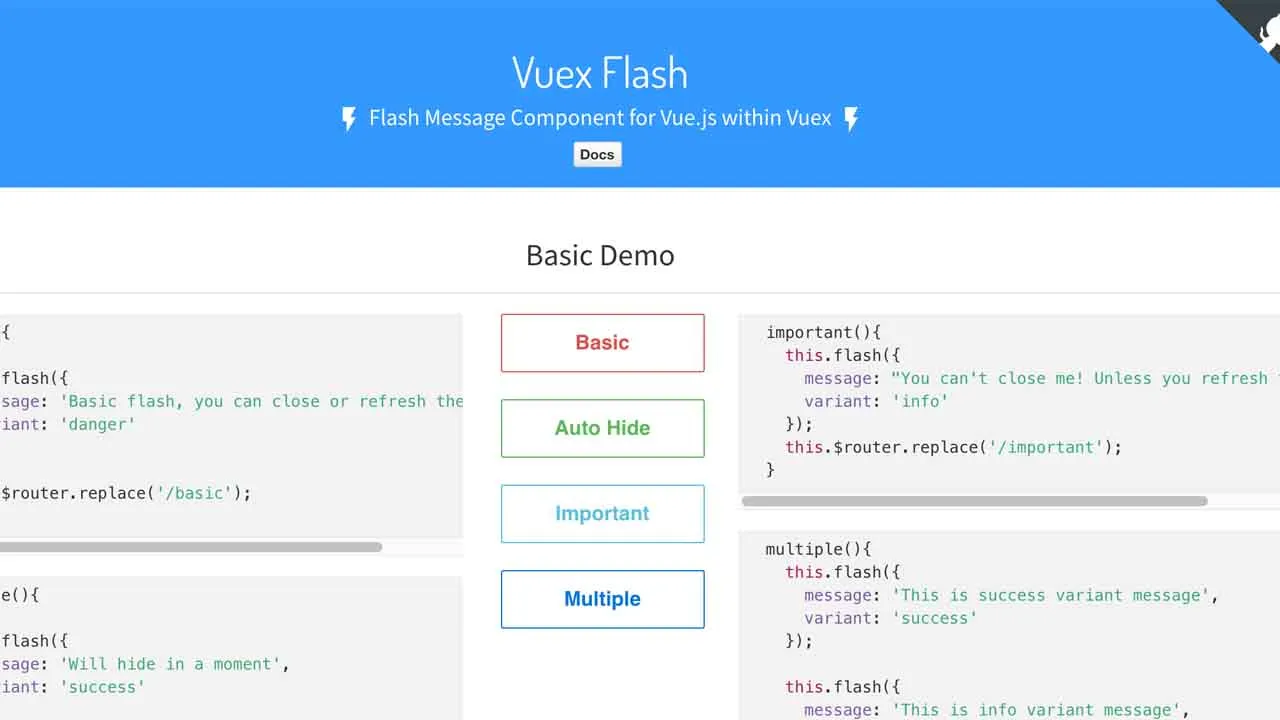 Vuejs Flash Message Component within Vuex