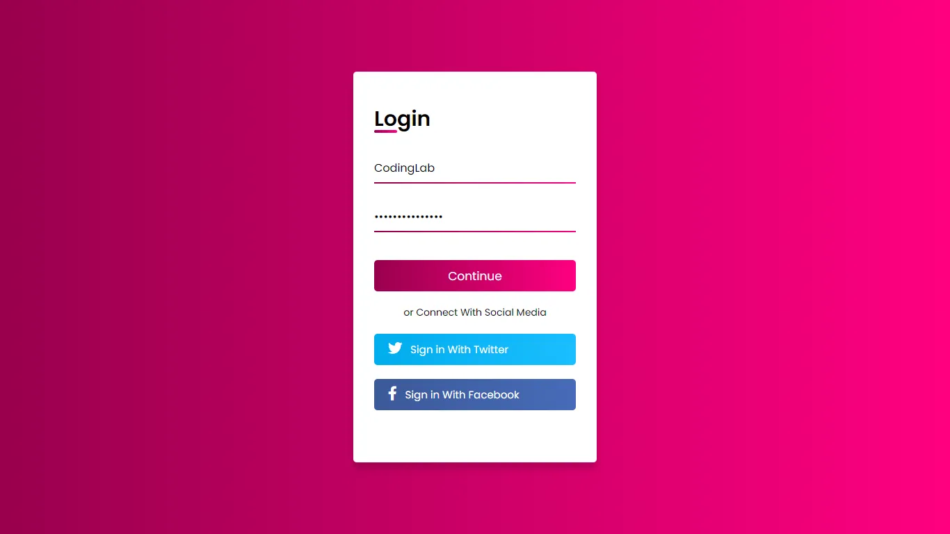 Login Form Design using HTML CSS
