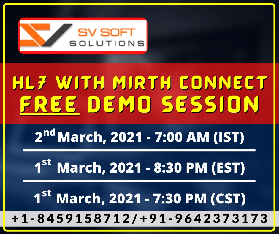 HL7 With Mirth Connect Online Training | SV Soft Solutions