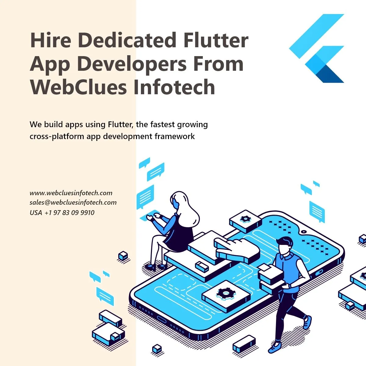 Hire Dedicated Flutter Developer - WebClues Infotech