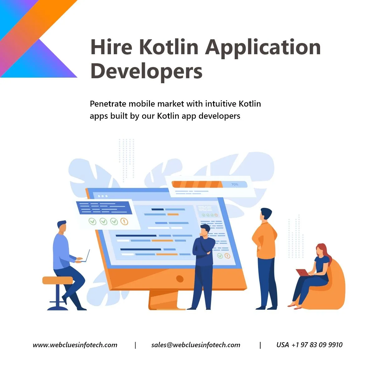 Hire Dedicated Kotlin Developer - WebClues Infotech