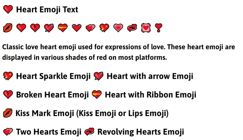Text paste emojis copy â¤ Emoji