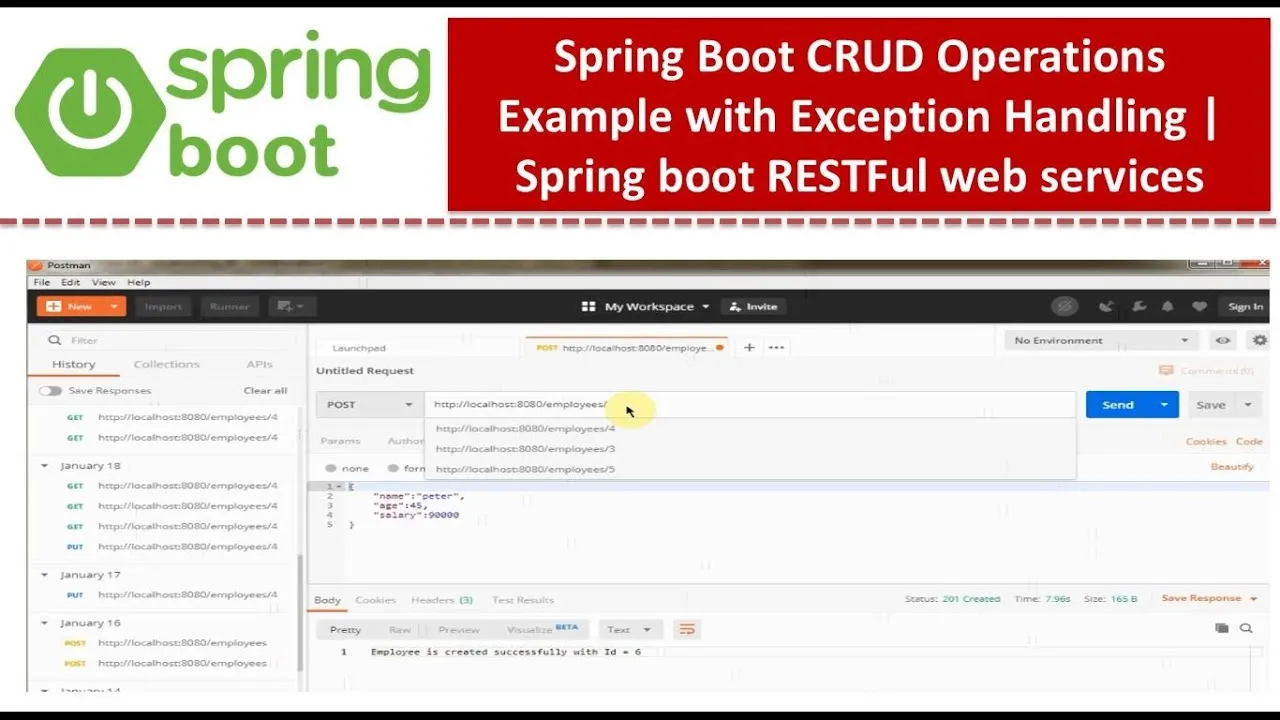 Spring Boot CRUD Operations Example With Exception Handling 
