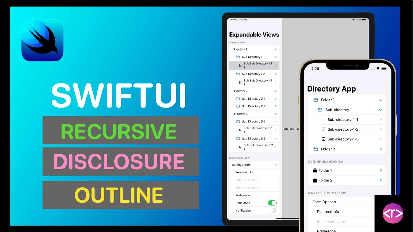 YouTubeSwiftUI : Recursive & Expandable List View Using Outline And ...