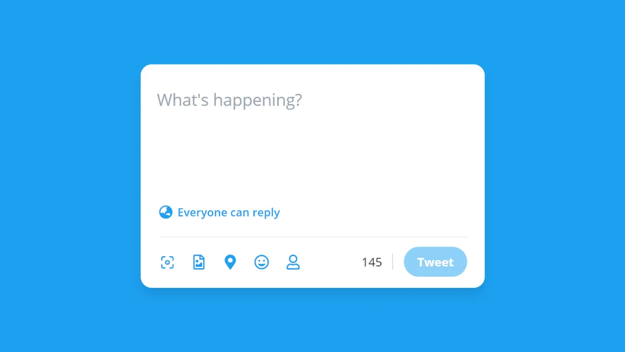 Twitter Tweet Box with Character Limit Highlighting using HTML CSS & JavaScript