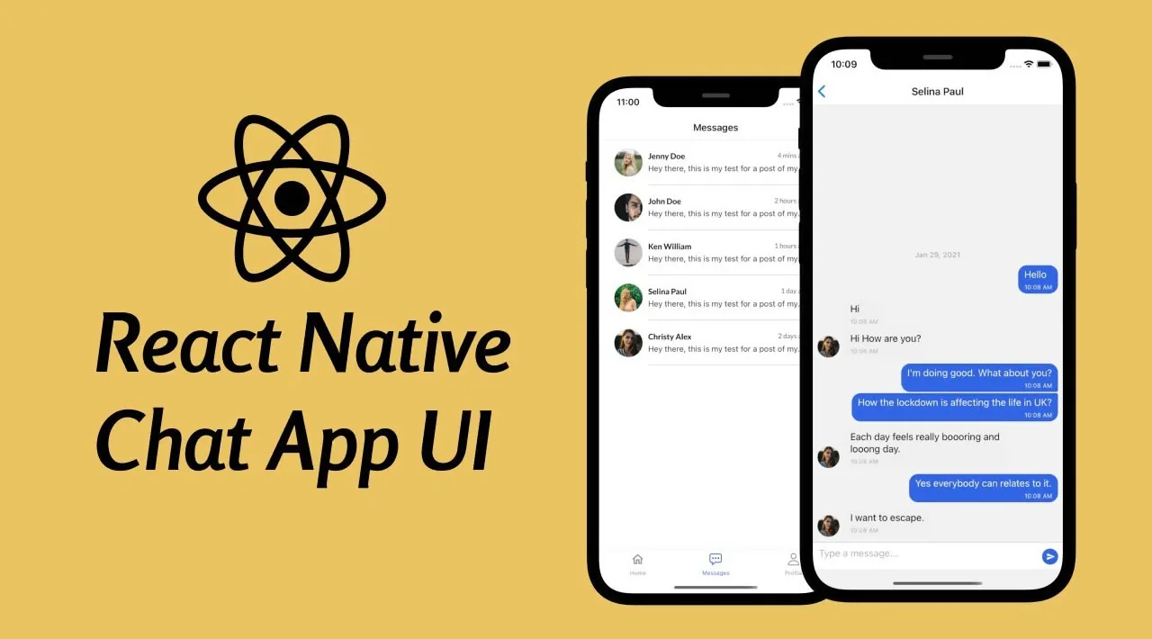 React Native Chat UI Implementation with an Optional Firebase BaaS