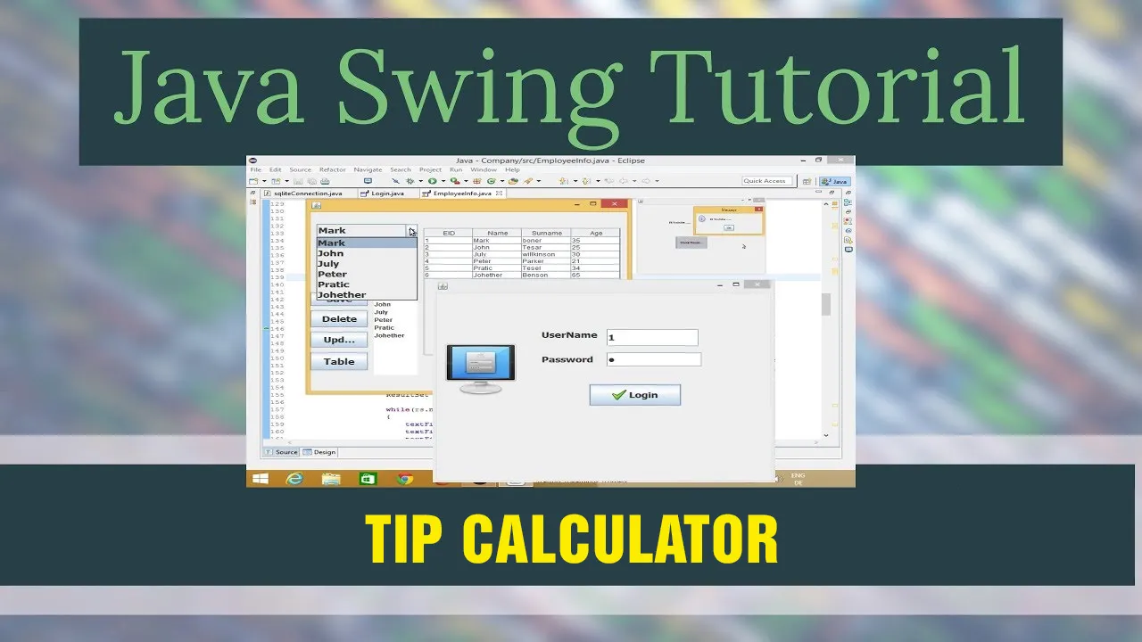 Easy Java Swing exercise: Tip calculator