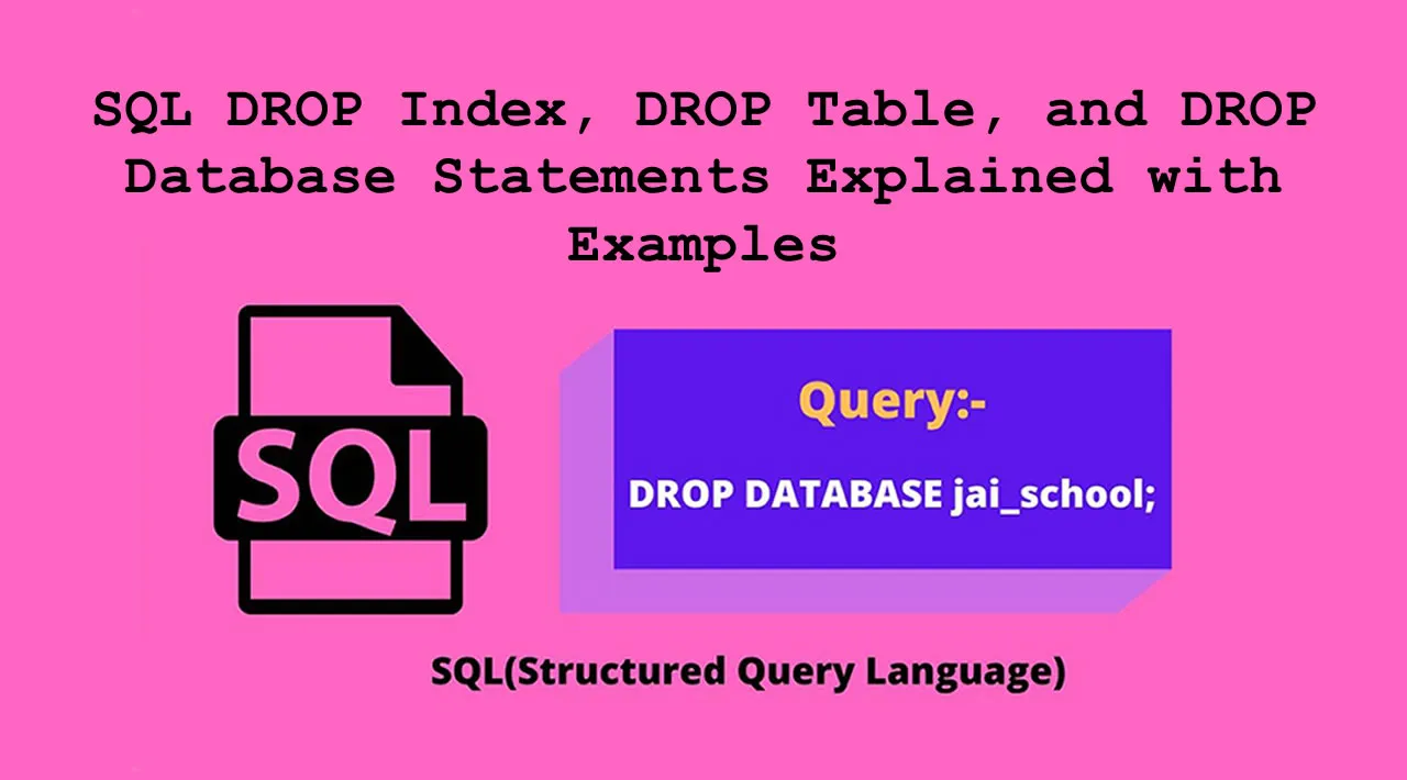 DROP Statement in SQL: Drop Table, Drop Index, Drop Database