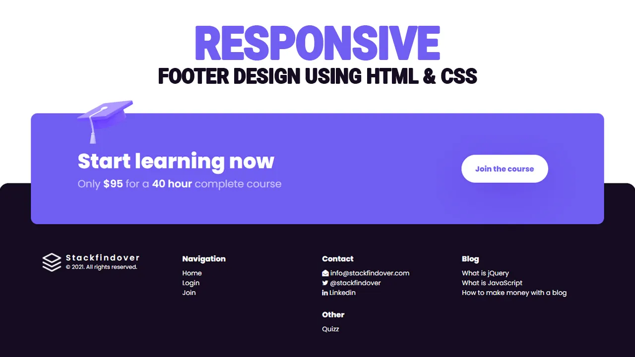 100% Responsive Website Footer | Awesome Footer Design 2021