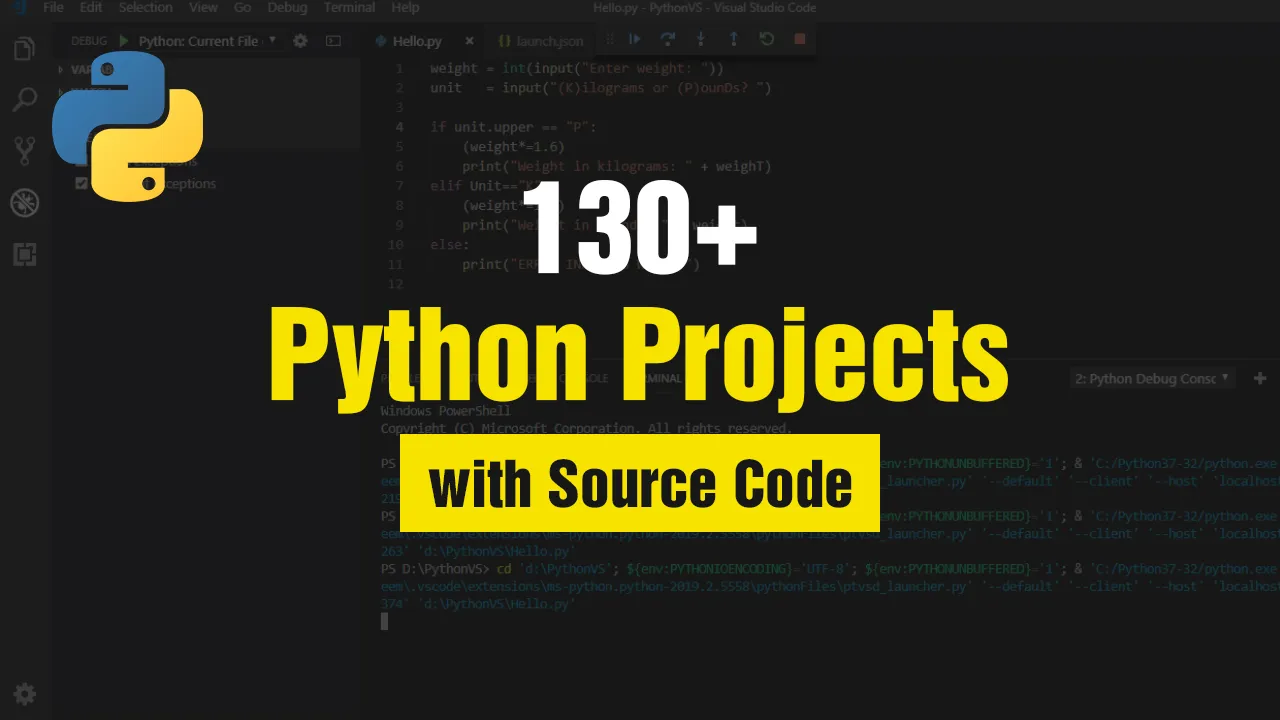 130+ Python Projects with Source Code