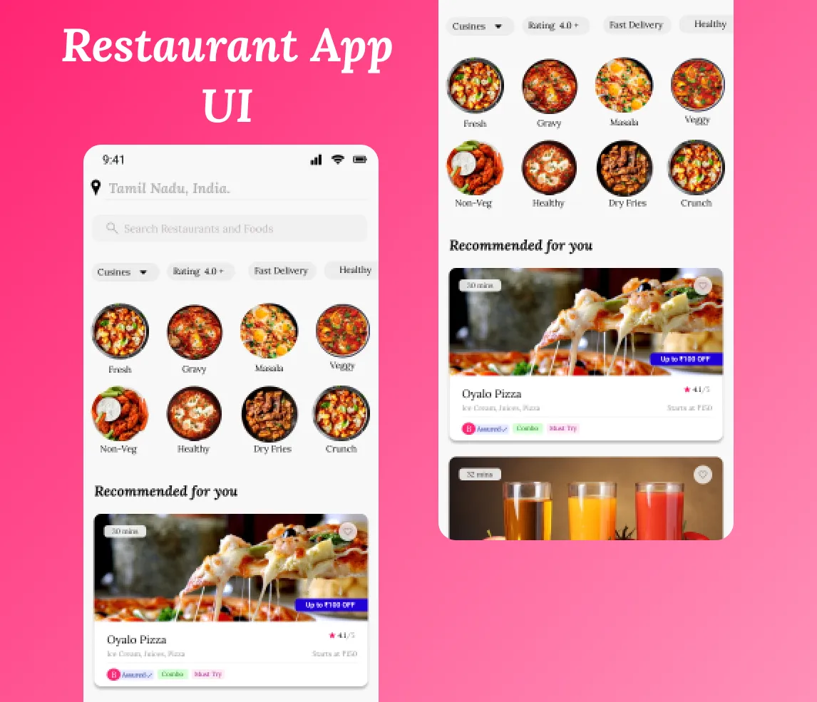 Restaurant App UI Design