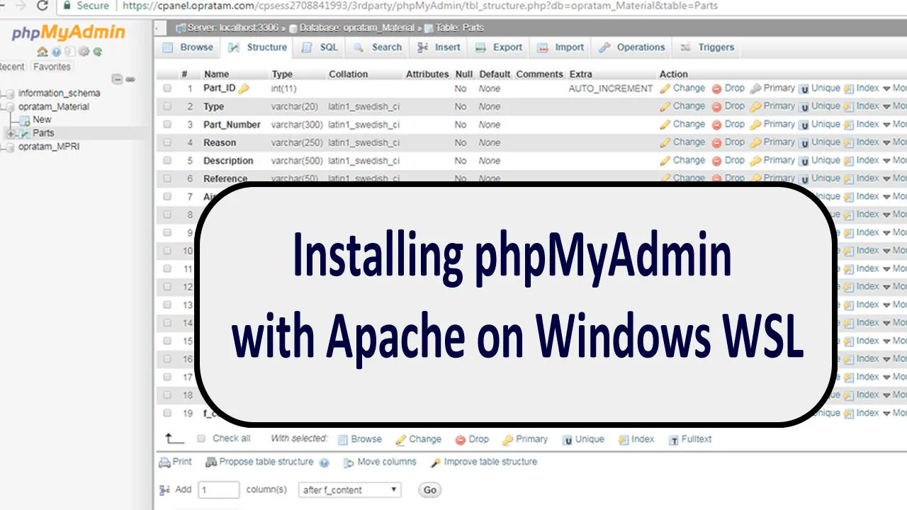 Installing phpMyAdmin with Apache on Windows WSL