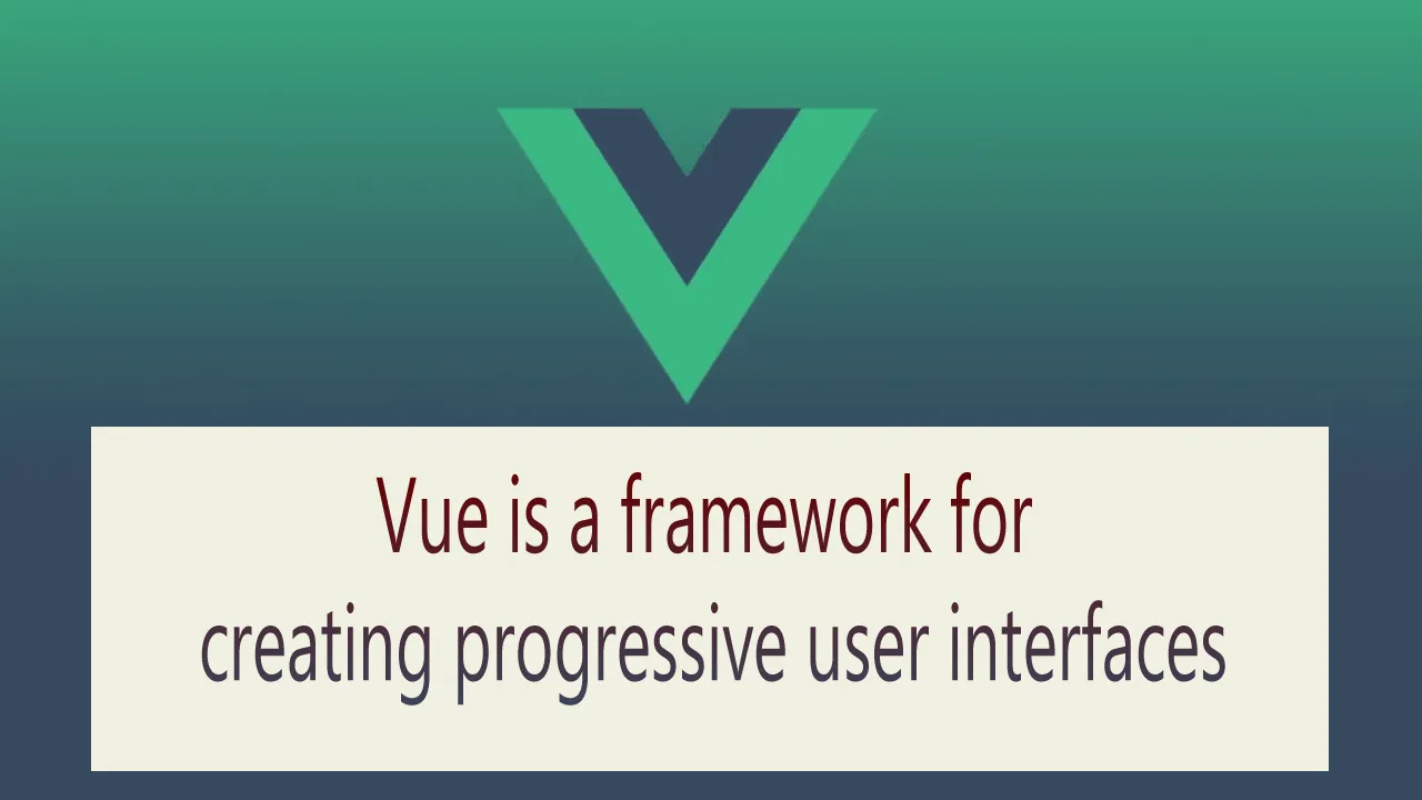 Vue is a framework for creating progressive user interfaces