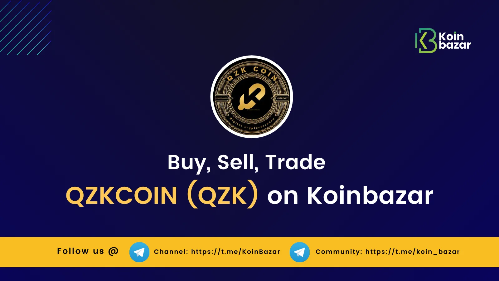 QZK to USDT | Trade QZKCoin with Tether | Koinbazar