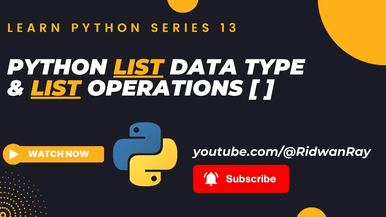 Python list list operations learn python series 13