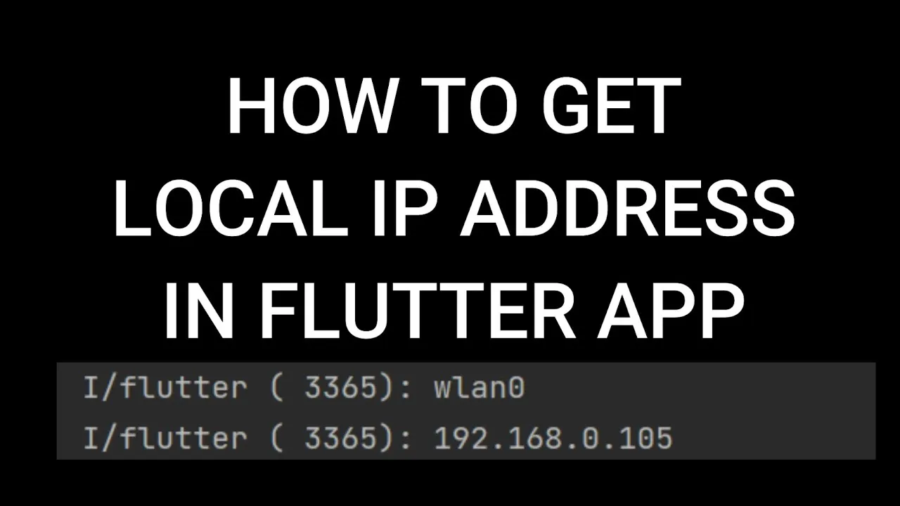 A Flutter Package to Get The Ip Address Of The Current Device