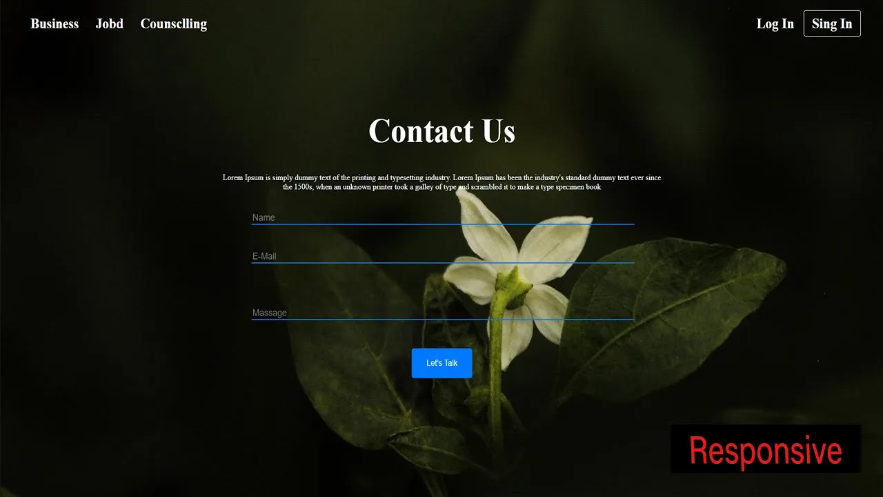contact us form design using html and css