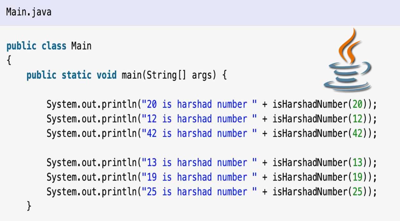 Java Program to Check Harshad number